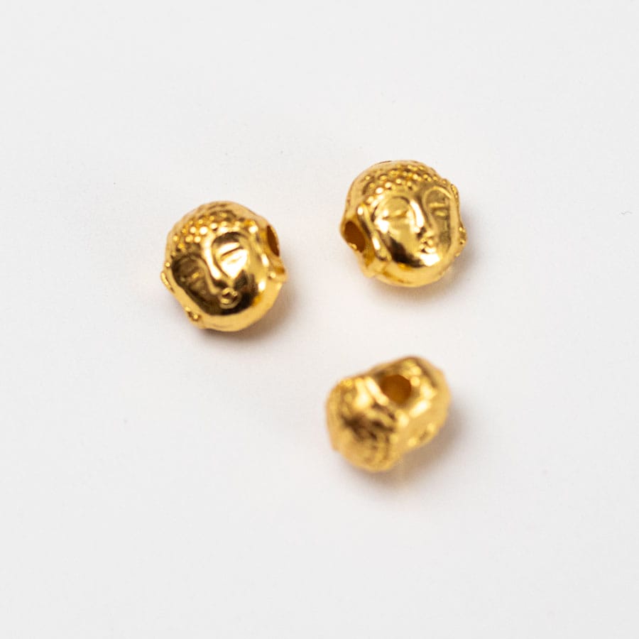Kovová korálka Buddha 7 x 7 mm farba zlatá